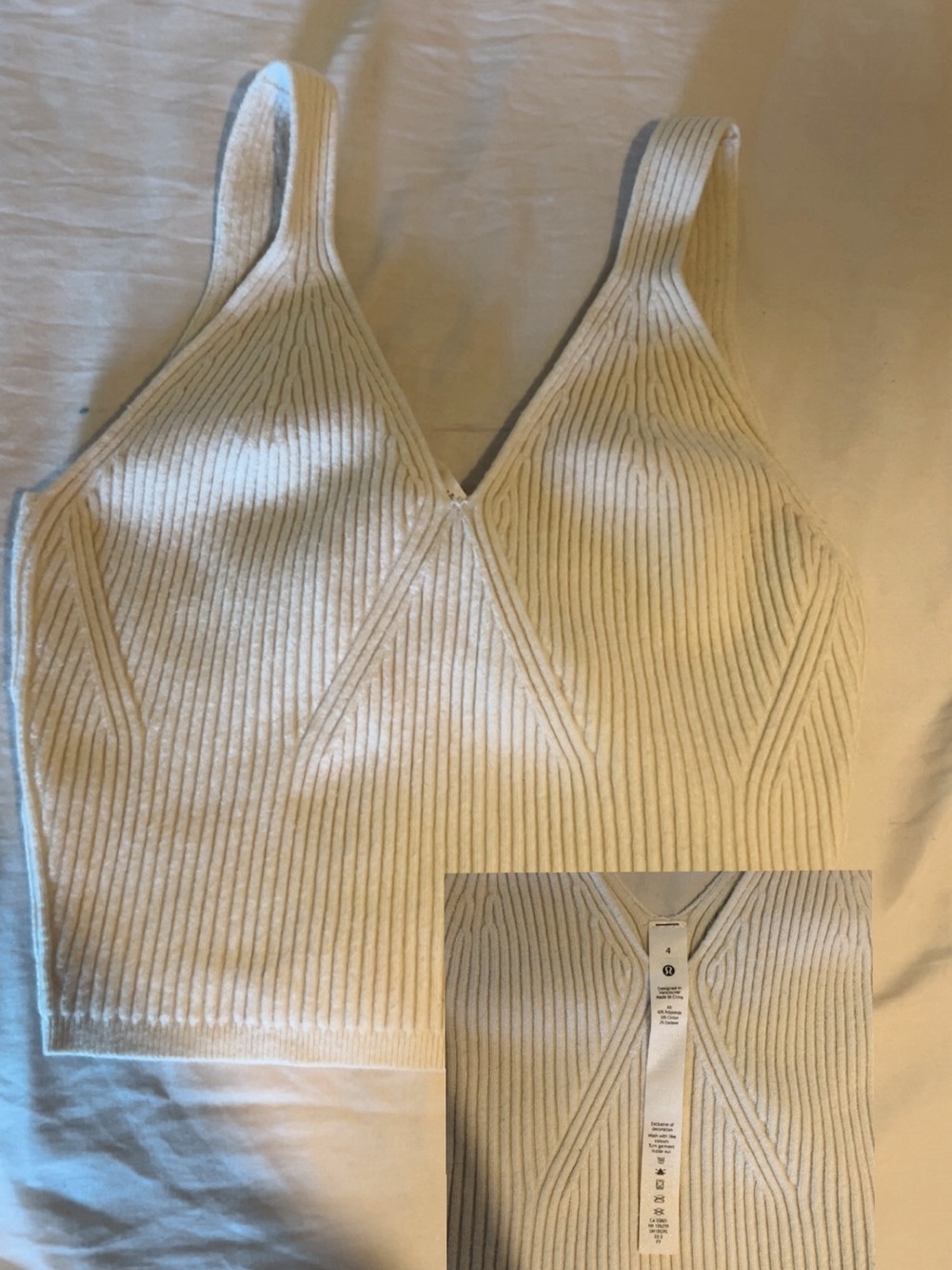 Lululemon cream Ribbed Knit align tank